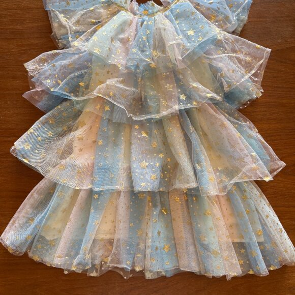Lola and the boys size 4 Pastel Rainbow star Dress - Picture 2 of 6